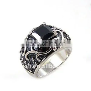 Vintage Black Cz Cocktail Ring thumbnail-1