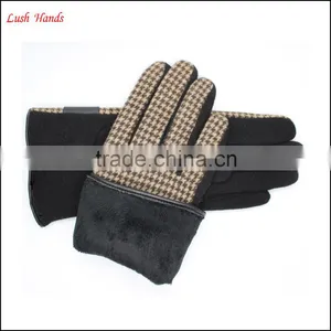 Ladies Wallow Gird Micro Velvet Gloves With Black Bow for Wholesale thumbnail-3