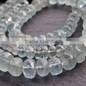Aquamarine Rondelles Faceted thumbnail-2
