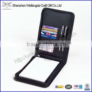 High Quality Leather Note Card Holder Zip Folder For Men thumbnail-1
