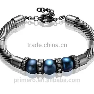 New Women Jewelry 316L Stainless Stee Bracelet Steel Wire And Cable Flex Bangles thumbnail-2