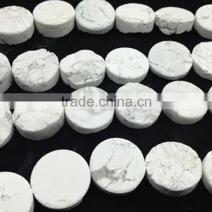 Wholesale Price Natural Stone Rough White Howlite ,White Turquoise Coin Beads thumbnail-2