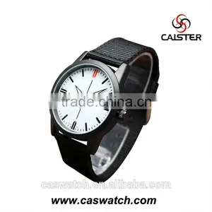 Luxury High Quality Nylon Strap Watch, White Dial Black Strap Men's Watch, Water Resistant Army Style Military Watch thumbnail-4