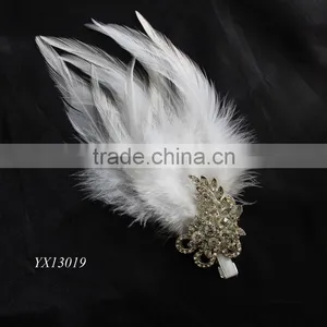 2014 Wedding Accessory/hair Fascinator for Wedding/wedding Feather Hair Clip Quality Choice thumbnail-1