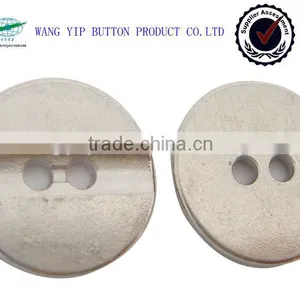 13mm Fashion Good Quality Shine Silver 2 Hole Metal Button thumbnail-1