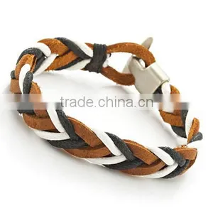 China Wholesale Cheap Braided Leather Bracelet With Stainless Steel Clasp Best Birthday Gifts for Women thumbnail-1