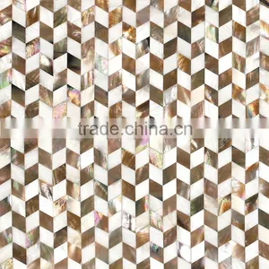 Brown Lip Sea Shell Mosaic Mix Freshwater Mother of Pearl Mosaic Panel thumbnail-1