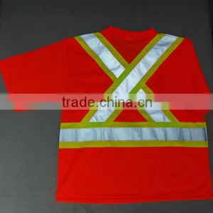 Hot Selling 2016 Safety Reflective Shirt Breathable Working Cloth Mesh Fabric SAFETY T-shirt With POcket thumbnail-2
