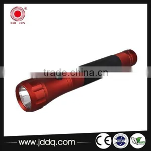 Red Led Cheap Aluminium Poratable Torch With Rubber Handle & High Power Flashlight thumbnail-1