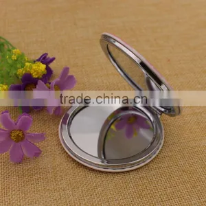 Hot Sale pu Leather Mirror Pocket/ Pink Texture Makeup Compact Mirror Custom thumbnail-4
