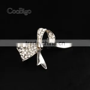 Fashion Jewelry Rhinestone Silver Little Bowknot Brooch Lady Girls Dresses Hijab Scarf Party Gift Apparel Promotion Accessories thumbnail-2