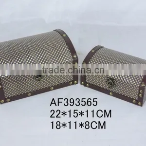 Fancy Leather Cover Gift Jeweled Wood Box thumbnail-1