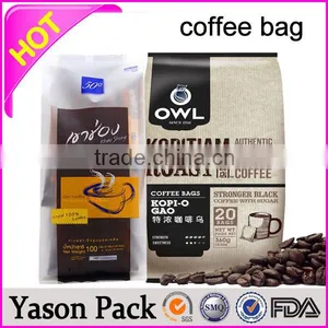 Yason Biodegradable Valve Coffee Bags Black Coffee Bag With Valve Beautiful Aluminum Foil Coffee Bag With Gusset thumbnail-4