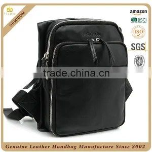 CSLRB214-001 Sports Style Black Leather Men Backpack Bags Handbag thumbnail-2