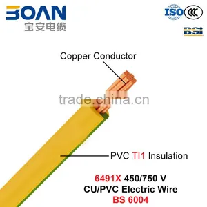 6491X, Electric Wire, House Wiring, 450/750 V, Cu/PVC Cable (BS 6004) thumbnail-1