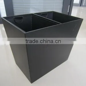 Faux Leather Two-section-waste Bin With Metal Inserts, Hotel Waste Bin thumbnail-3