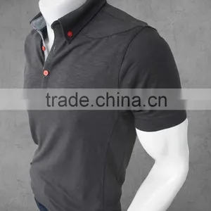 100% Blank PERU PIMA COTTON Polo t Shirt STRIPED Customizable thumbnail-2
