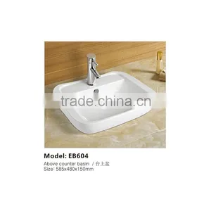 Square Bathroom Wash Hand Ceramic Sink EB604 thumbnail-1