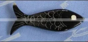 Black Horn Fish Carving Chopstick Set - SDCH620-2 thumbnail-1