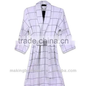 Mens Short Micro Terry Cotton Sauna Bathrobe thumbnail-1