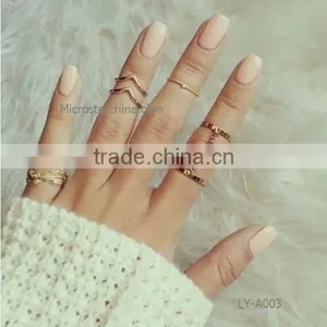 Girls High Quality in Stock Alloy 5PCS/set Cheap Bohemian Rings thumbnail-2
