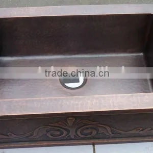Hand Made Copper Kitchen Farmhouse Sink thumbnail-1