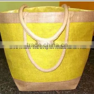 Yellow Reusable Upmarket Jute Shopper thumbnail-1