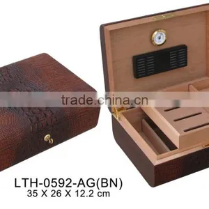 Leather Cigar Humidor Box Cigar Case Leather thumbnail-2