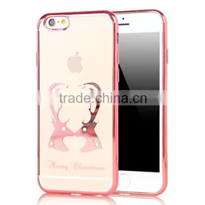 2016 Newest Mobile Phone Cover Case Electroplate Diamond Christmas Image Tpu for IPhone 6 6s 6plus thumbnail-3