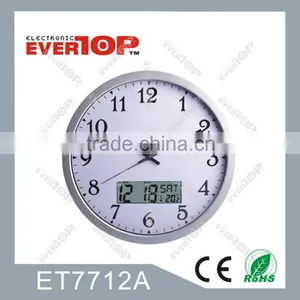 2016 QUARTZ WALL CLOCK WITH INDOOR THERMO ET7712A thumbnail-1