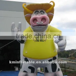 Giant Inflatable Bull With Straw Hat thumbnail-1