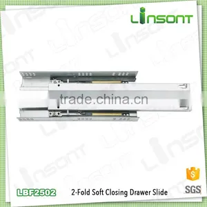 China Furniture 2-fold Undermount Soft Close Furniture Sliders Kitchen Accessories Drawer Slide thumbnail-1