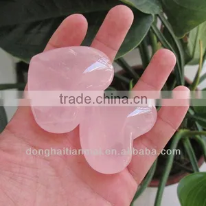 Hotsale Natural Rose Crystal Heart /Wholesale PINK Crystal Heart Gift thumbnail-1