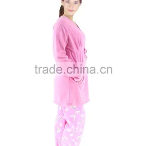 Kevince Women Polar Fleece Pyjamas Set Pajama Pink Mouse 1000pcs up OEM Factory Directly thumbnail-2