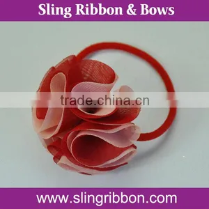 Cinnabar And Antique Mauve Color Organza Bow thumbnail-1