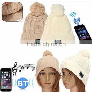 Soft Women Warm Hat Wireless Bluetooth Smart Cap / Bluetooth Music Hat / Bluetooth Headphone Hat thumbnail-1