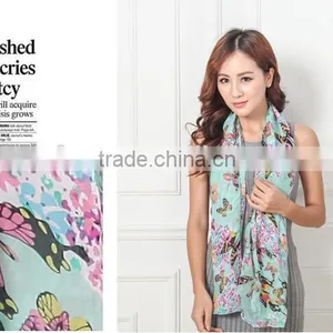 Butterfly Printed Scarf/chiffon Cheap Scarf/mix Design Fashion Scarf thumbnail-4