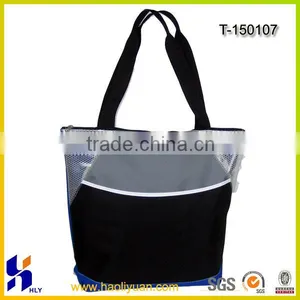 Hot Selling Fashionable Beach Polyester Tote Bag With Zipper thumbnail-1