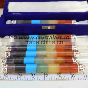 7 CHAKRA BONDED FACETED HEALING STICK thumbnail-1