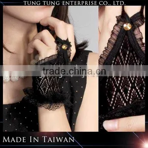 Floral Lace Fingerless Ruffle Bridal Women Gloves thumbnail-3