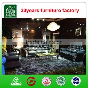 H001 New European Style Living Room Classic Leather Sofa With Buttons thumbnail-5