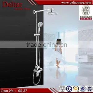Brass Finish Cross Handle Bath Tub Faucet, Hot And Cold Water Copper Faucet Shower Mixer, Shower Mixer thumbnail-2