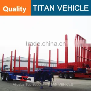 China New Timber Wood Semi Trailer Lumber Transport Vehicle for Sale thumbnail-5