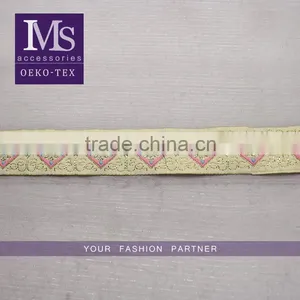 Hot Selling 2.5cm Width Gold Yarn Embroidery Webbing Belt for Garment thumbnail-1
