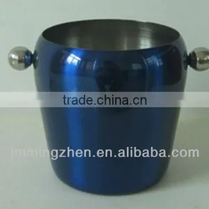 1.0L Stainless Steel Wine Ice Bucket With Handle thumbnail-2
