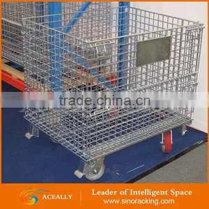 Aceally Foldable Galvanized Metal Cage Pallet thumbnail-2