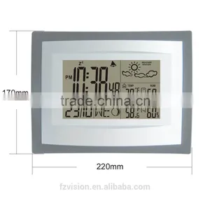 Wireless Weather Station With 3 Sensors , Wall/Table Clock Weather Station, Weather Station Hygrometer as a Gift thumbnail-4