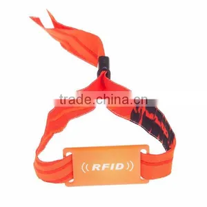One Time Use RFID F08 Woven Fabric Wristband / Bracelet thumbnail-2