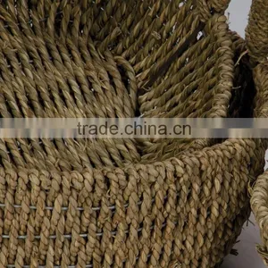Set of 3 Seagrass Woven Hanging Basket Flower Decorative Gift Basket thumbnail-3