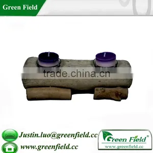 Green Field Scrap Wood Candle Holder for Home Decorative thumbnail-1